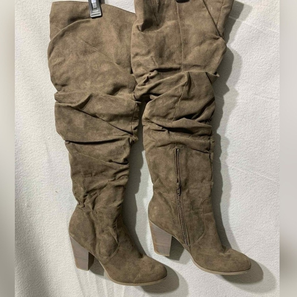 Carlos by Carlos Santana‎ Hazey Boots 10M Taupe Slouchy Over The Knee Boho Fall